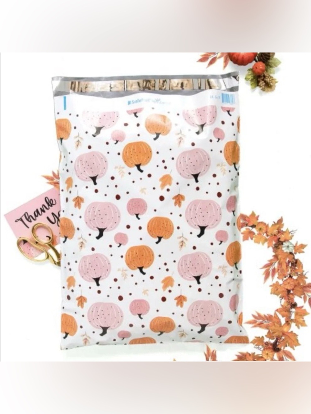 30 10โ x 13โ Halloween Autumn Fall Pumpkins Poly Mailers - Picture 2 of 2